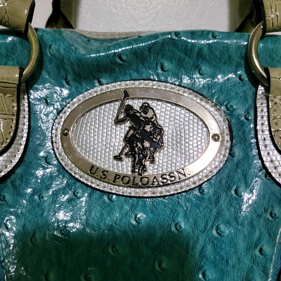 Very cute teal and grey/gray U.S. Polo Assn. Purse in excellent condition. - Picture 2 of 9